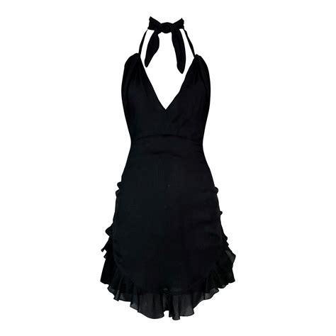 chanel black dress with logo|Chanel backless black dress.